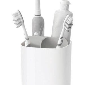 Joseph Joseph Gray/White Plastic Toothbrush Holder