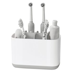 Joseph Joseph Light Gray/White Plastic Toothbrush Holder