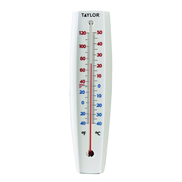 Taylor Jumbo Size Tube Thermometer Plastic White 14.75 in.
