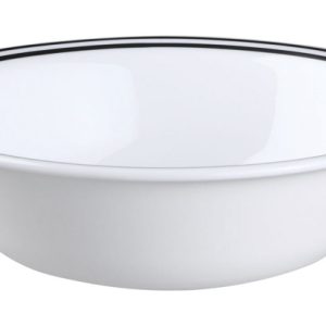 Corelle Livingware 18 oz Black/White Glass City Block Soup/Cereal Bowl 6-1/4 in. D 1 pk