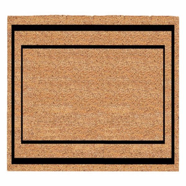 Americo Home 24 in. L X 60 in. W Black/Tan Classic Border Door Mat