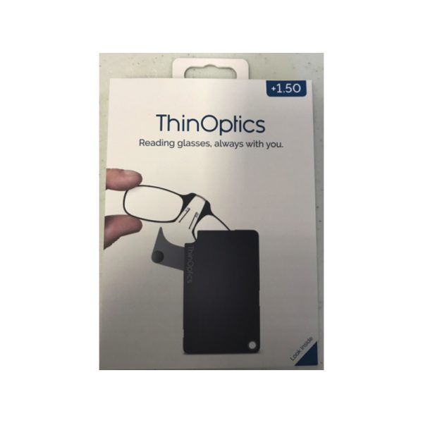 ThinOptics Always With You Black Reading Glasses w/FlashCard Case +1.50