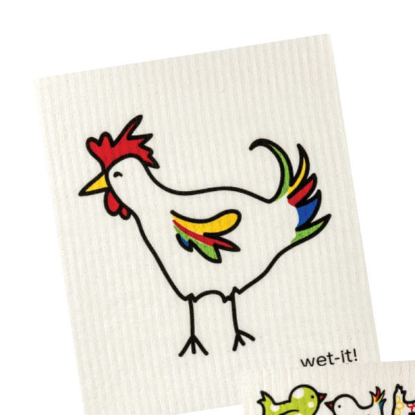 Wet-it Multicolored Cotton Rooster Dish Cloth 1 pk