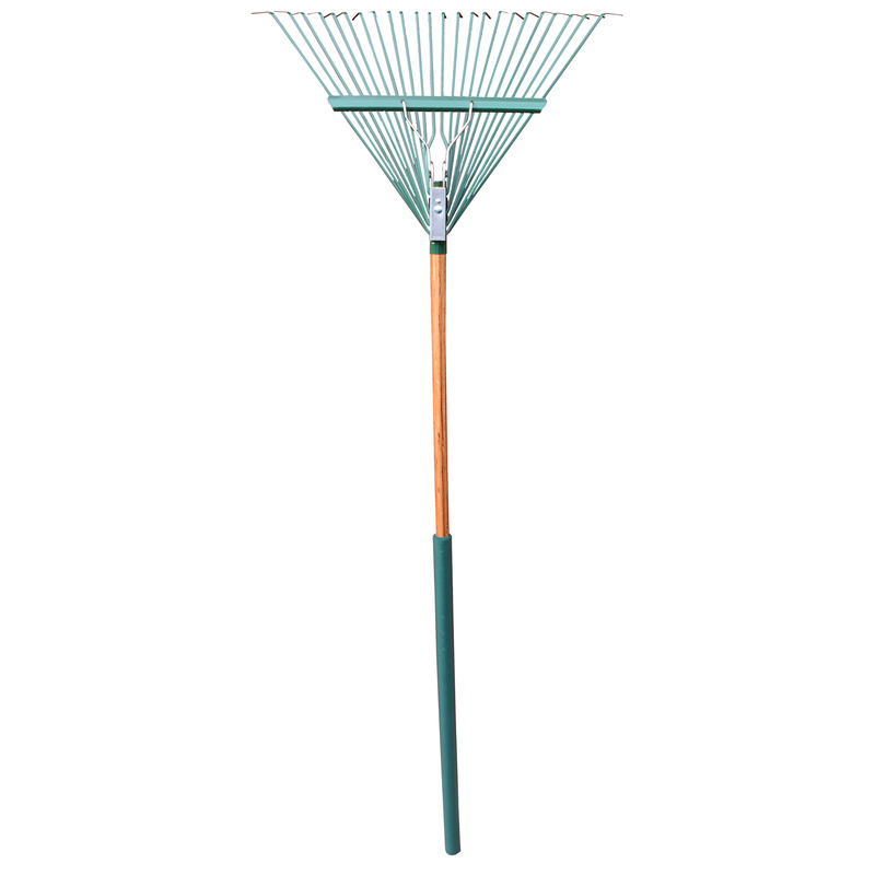 Rugg Ultra 65 in. 24 Tine Steel Springback Rake Wood Handle ...