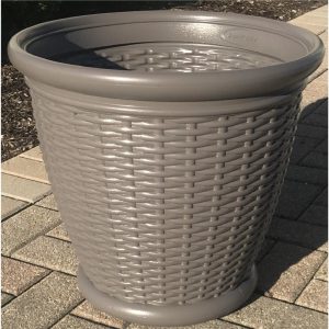 Suncast Chariton 15.75 in. H X 18 in. W X 18 in. D X 18 in. D Resin Decorative Planter Gray