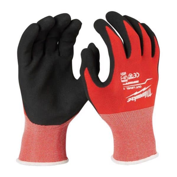Milwaukee Cut 1 Cut Resistant Gloves Black/Red XL 1 pair