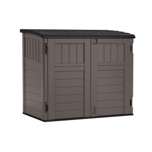 Suncast 4 ft. x 2 ft. Plastic Horizontal Storage Shed with Floor Kit Gray