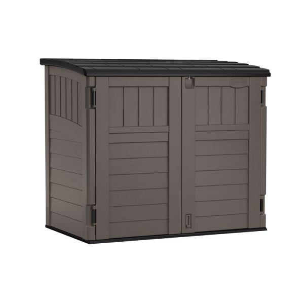 Suncast 4 ft. x 2 ft. Plastic Horizontal Storage Shed with Floor Kit Gray