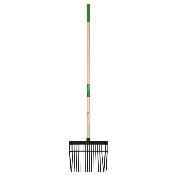John Deere 18 Tine Poly Bedding Fork 54 in. Wood Handle