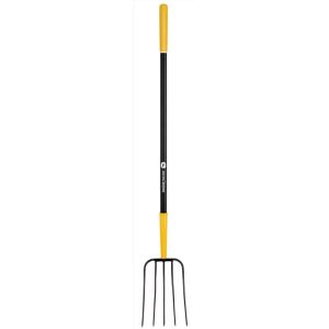 Truper 5 Tine Steel Manure Fork 50 in. Fiberglass Handle