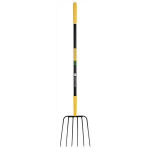 John Deere 6 Tine Steel Manure Fork 48 in. Fiberglass Handle