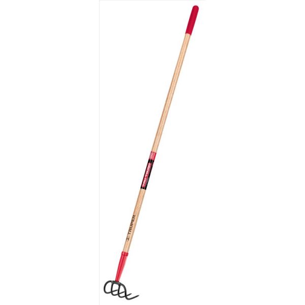 Truper Tru Tough 4 Tine Steel Cultivator 54 in. Wood Handle