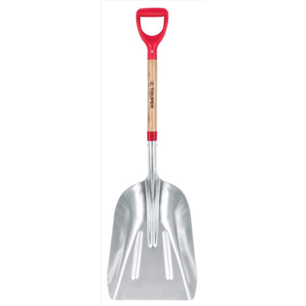 Truper Tru-Tough 45 in. Aluminum Scoop Transfer Shovel Wood Handle
