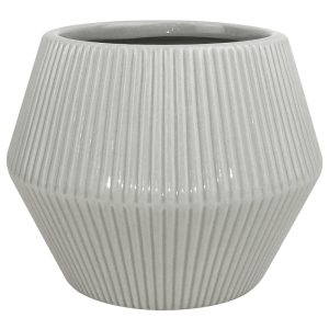 Trendspot Rena 8 in. D Ceramic Planter Dark Gray