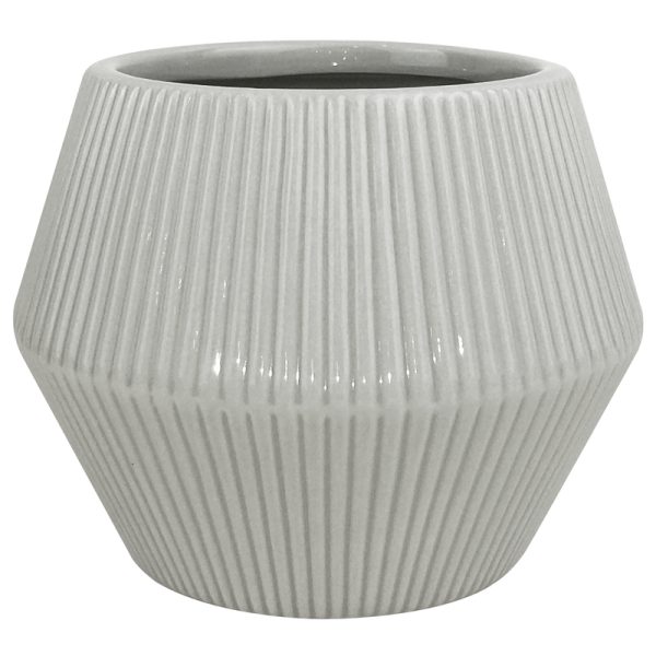 Trendspot Rena 8 in. D Ceramic Planter Dark Gray