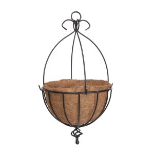 Panacea 13.75 in. D Galvanized Steel Spanish Hanging Basket Black/Brown