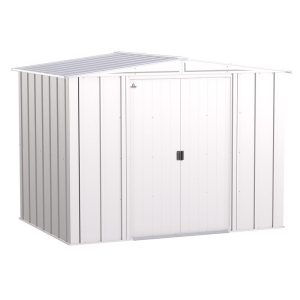 Arrow Classic 8 ft. x 6 ft. Metal Vertical Peak Storage Shed without Floor Kit Gray