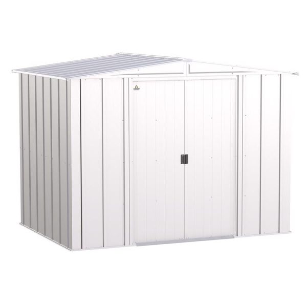 Arrow Classic 8 ft. x 6 ft. Metal Vertical Peak Storage Shed without Floor Kit Gray
