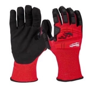 Milwaukee Unisex Indoor/Outdoor Dipped Gloves Black/Red L 1 pair