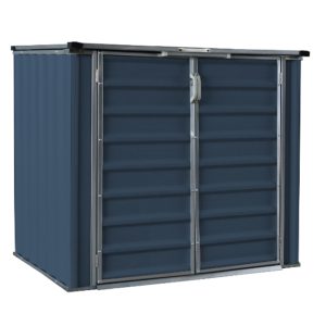 Build-Well 6 ft. x 4 ft. Metal Horizontal Modern Storage Shed without Floor Kit Gray