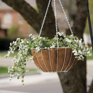 Panacea Steel Hanging Basket White