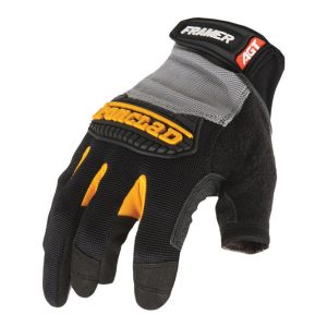 Ironclad Framer Men's Hook & Loop Fingerless Gloves Black/Gray L 1 pk