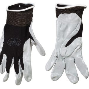 Atlas Unisex Indoor/Outdoor Dipped Gloves Black/Gray S 1 pair