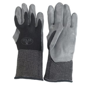 Atlas Unisex Indoor/Outdoor Dipped Gloves Black/Gray M 1 pair