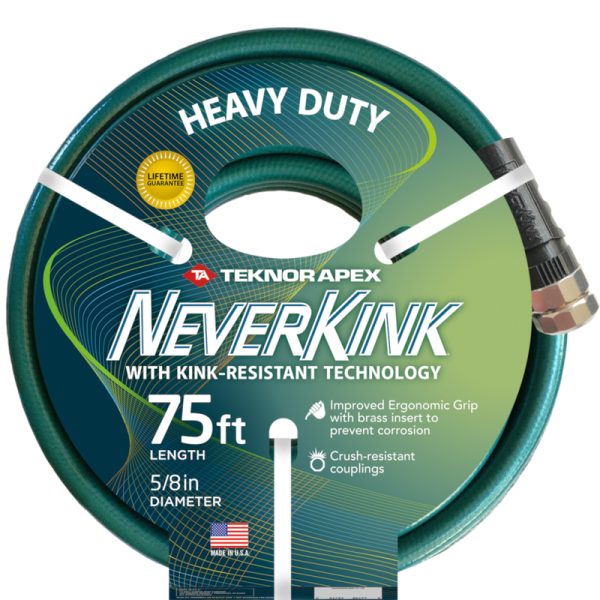 Teknor Apex Neverkink 5/8 in. D X 75 ft. L Heavy Duty Garden Hose Green