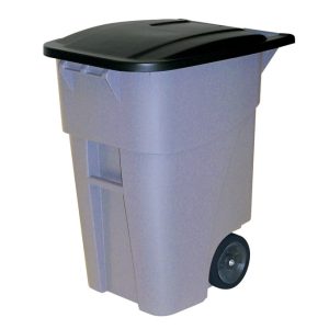 Rubbermaid Brute 50 gal Gray Plastic Wheeled Brute Refuse Can Lid Included