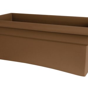 Bloem Terrabox 9.8 in. H X 11.7 in. W X 26.3 in. D Resin Veranda Planter Chocolate