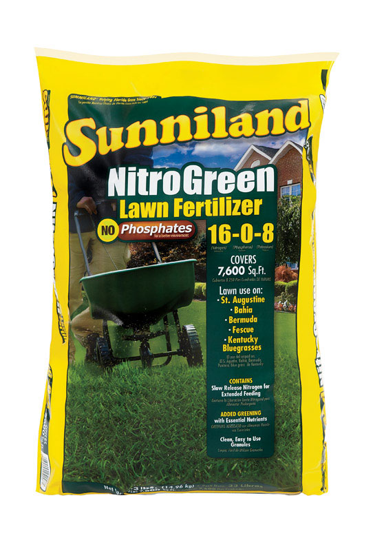 Sunniland Nitro Green Spring Lawn Fertilizer For All Grasses 7600 sq ft ...