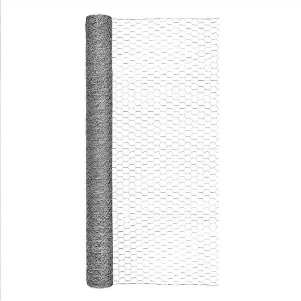 Garden Craft 48 in. H X 50 ft. L Galvanized Steel Poultry Netting 1 in.