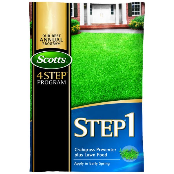 Scotts Step 1 Crabgrass Preventer Annual Program Lawn Fertilizer For Multiple Grass Types 15000 sq f