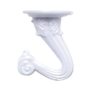 Panacea White Steel 1-1/2 in. H Sturdy Swag Hook 2 pk