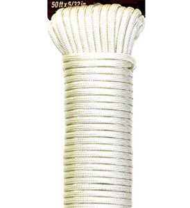 SecureLine 5/32 in. D X 50 ft. L White Diamond Braided Nylon Paracord