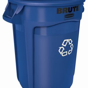 Rubbermaid BRUTE 32 gal Blue Resin Recycling Bin