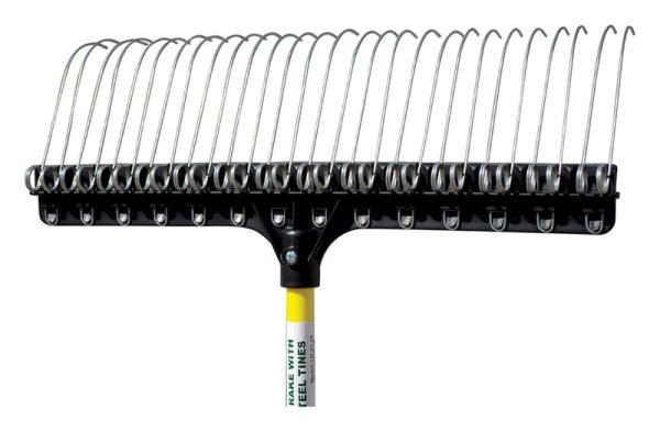 Groundskeeper II 65 in. 28 Tine Steel Lawn Rake Fiberglass Handle