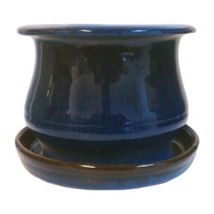 Trendspot 6 in. H X 6 in. W Ceramic Planter Blue