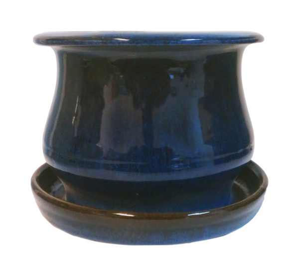 Trendspot 6 in. H X 6 in. W Ceramic Planter Blue