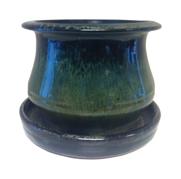 Trendspot 6 in. H X 6 in. W Ceramic Planter Green