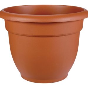 Bloem 12 in. D Resin Ariana Planter Terracotta Clay