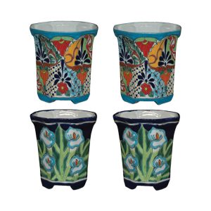 Avera Talavera 8.25 in. H X 8.5 in. W Ceramic Planter Set Multicolored
