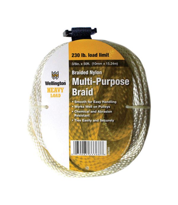 Wellington 3/8 in. D X 50 ft. L White Braided Nylon Rope