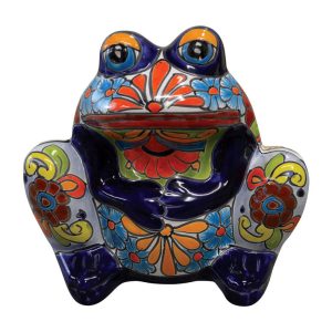 Avera Talavera 7 in. H X 6 in. W Ceramic Frog Planter Multicolored