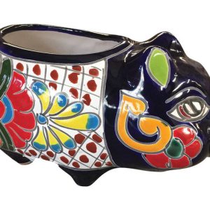Avera Talavera 6 in. H X 9 in. W Ceramic Pig Planter Multicolored