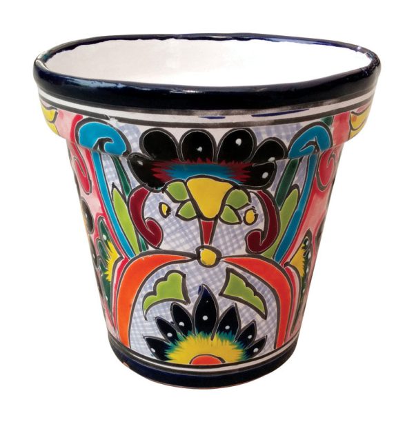 Avera Talavera 10 in. H X 11 in. W X 11 in. D Ceramic Planter Multicolored
