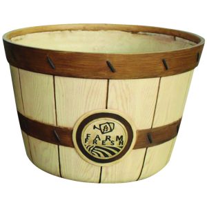 Southern Patio 10.39 in. H X 16 in. W Resin Bushel Planter Brown