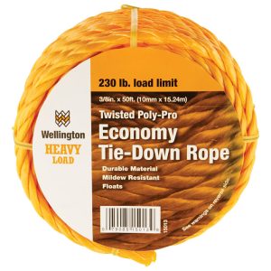 Wellington 3/8 in. D X 50 ft. L Yellow Twisted Poly Tie-Down Rope