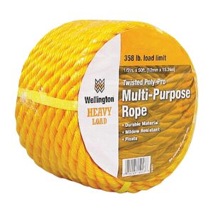 Wellington 1/2 in. D X 50 ft. L Yellow Twisted Poly Rope